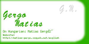 gergo matias business card